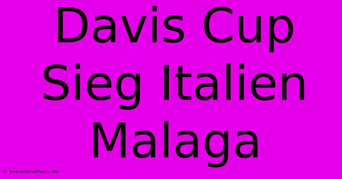 Davis Cup Sieg Italien Malaga