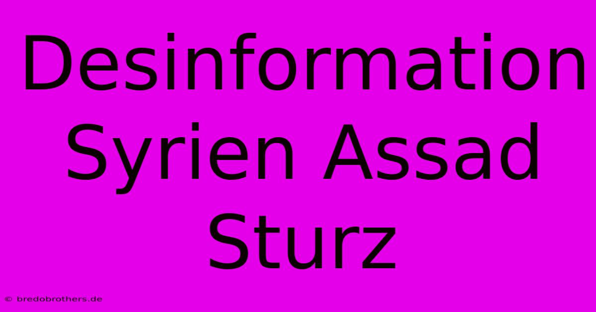 Desinformation Syrien Assad Sturz