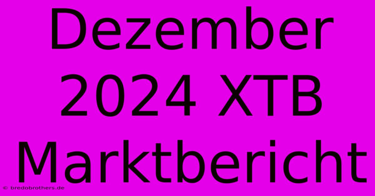 Dezember 2024 XTB Marktbericht