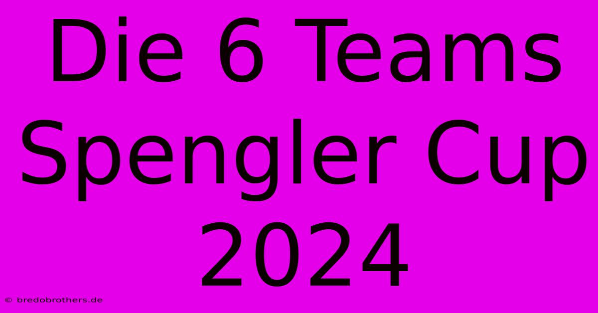 Die 6 Teams Spengler Cup 2024