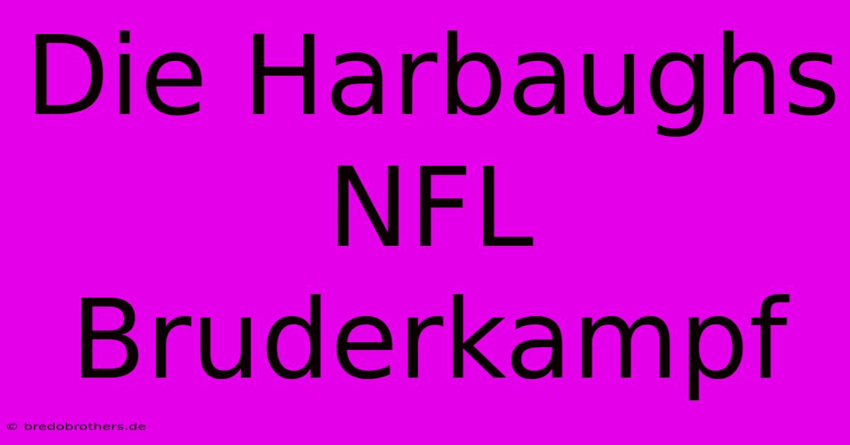 Die Harbaughs NFL Bruderkampf  