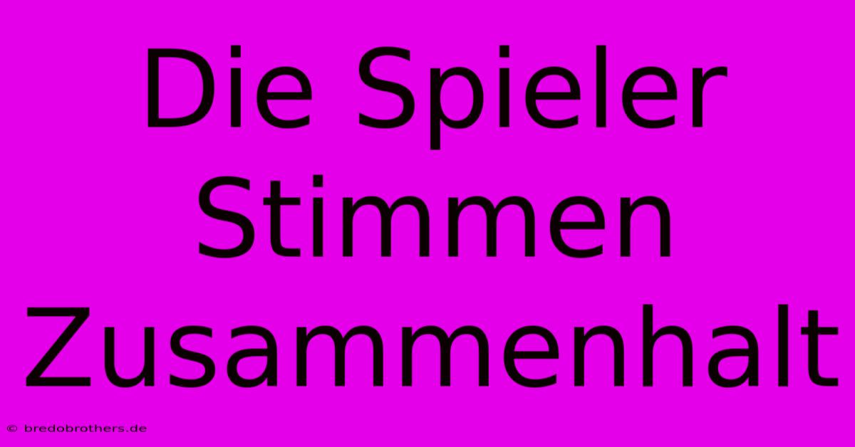 Die Spieler Stimmen Zusammenhalt