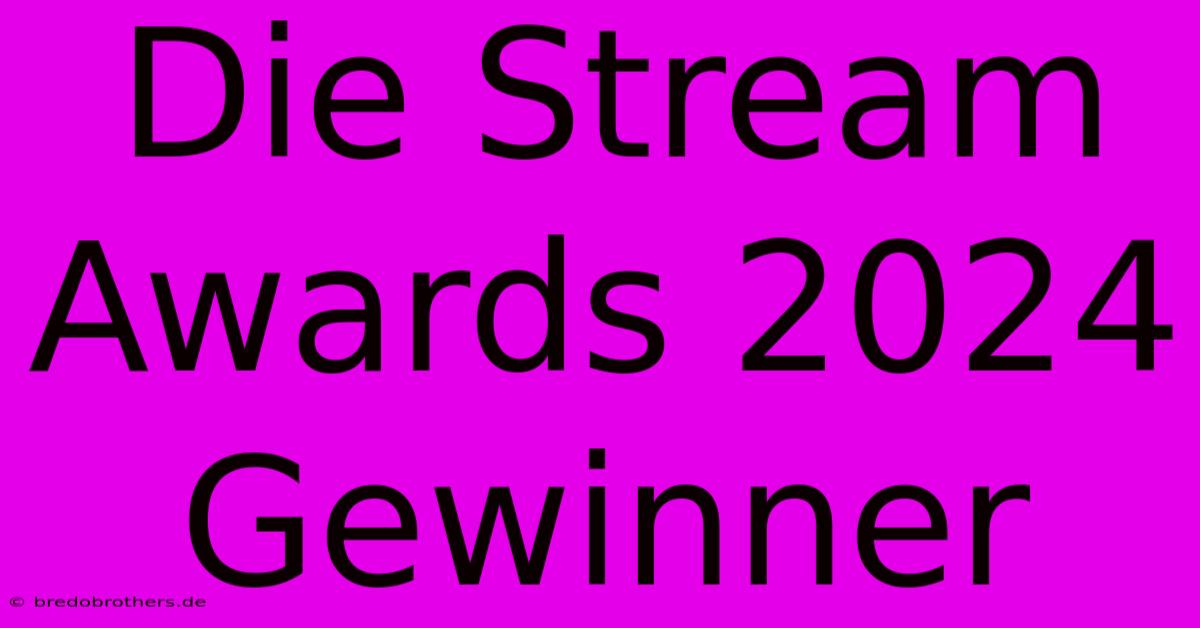 Die Stream Awards 2024 Gewinner