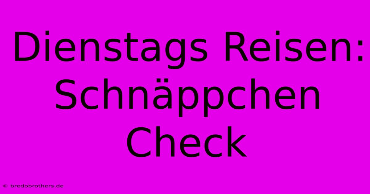 Dienstags Reisen:  Schnäppchen Check