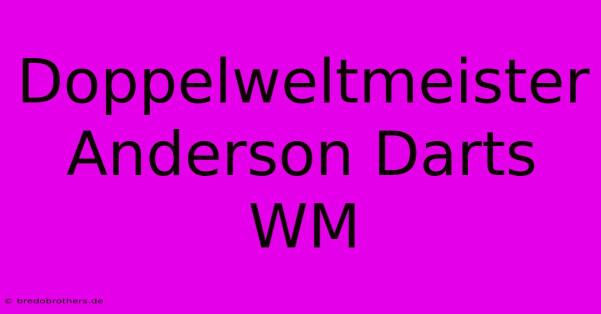 Doppelweltmeister Anderson Darts WM