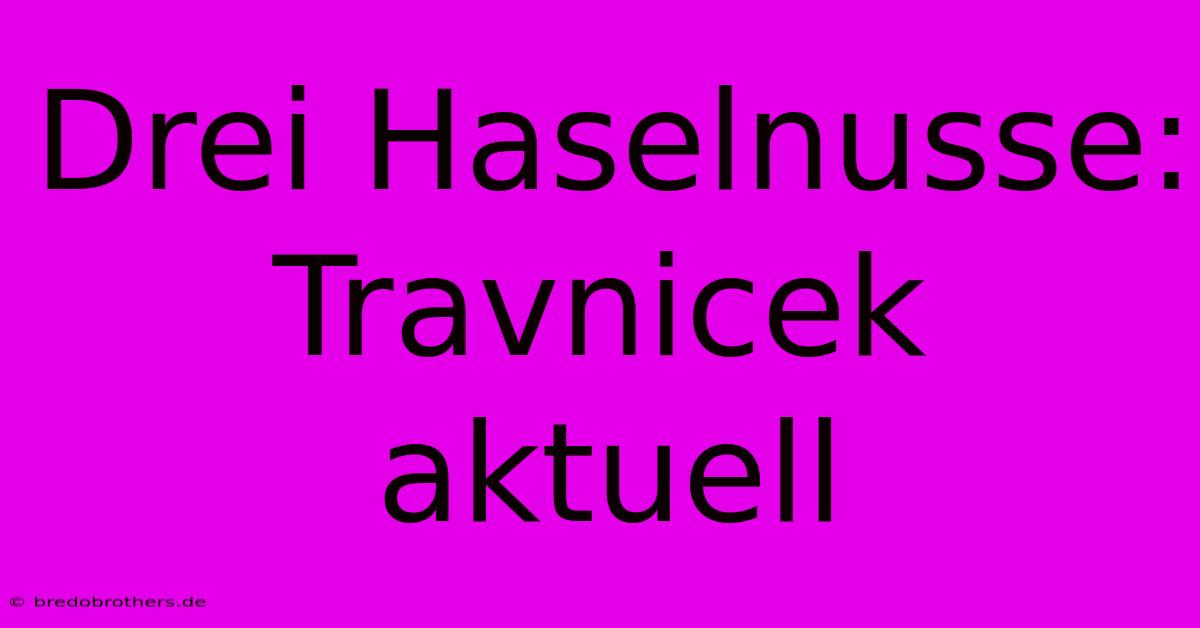 Drei Haselnusse: Travnicek Aktuell