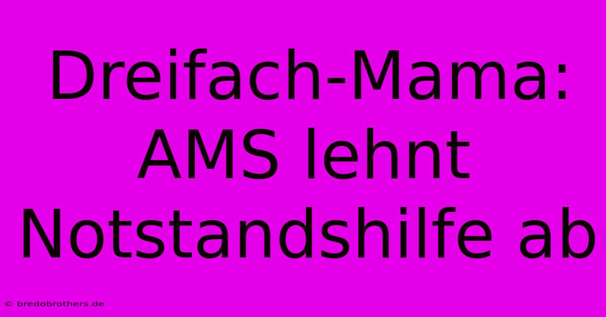 Dreifach-Mama: AMS Lehnt Notstandshilfe Ab