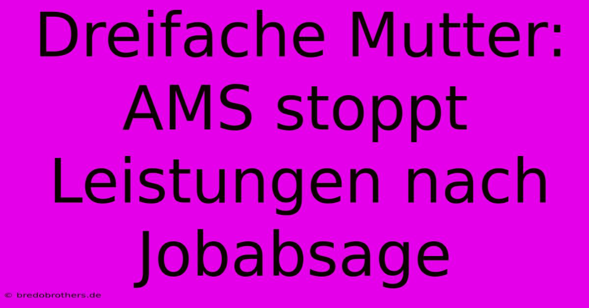 Dreifache Mutter: AMS Stoppt Leistungen Nach Jobabsage