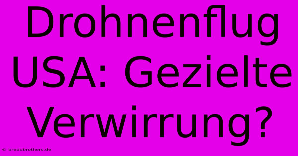 Drohnenflug USA: Gezielte Verwirrung?