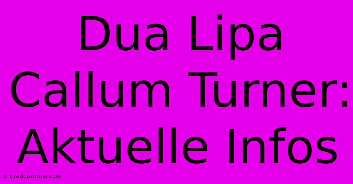 Dua Lipa Callum Turner: Aktuelle Infos