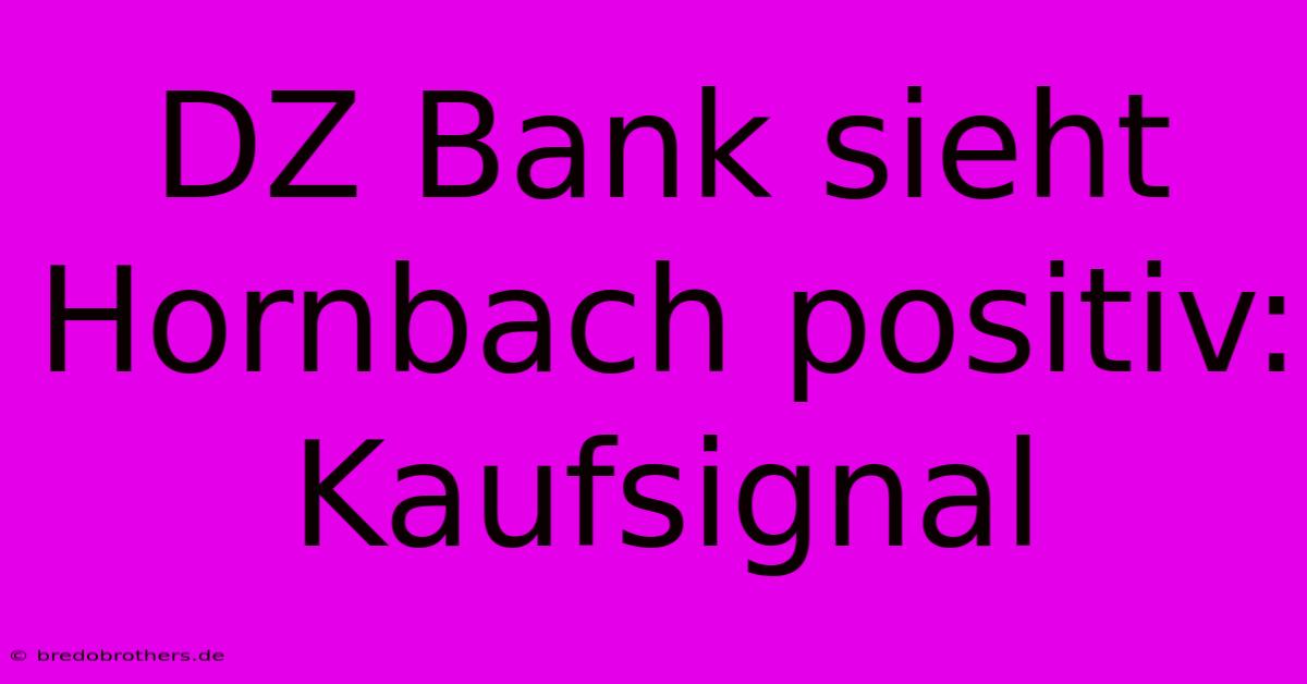 DZ Bank Sieht Hornbach Positiv: Kaufsignal