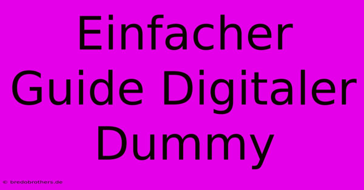 Einfacher Guide Digitaler Dummy