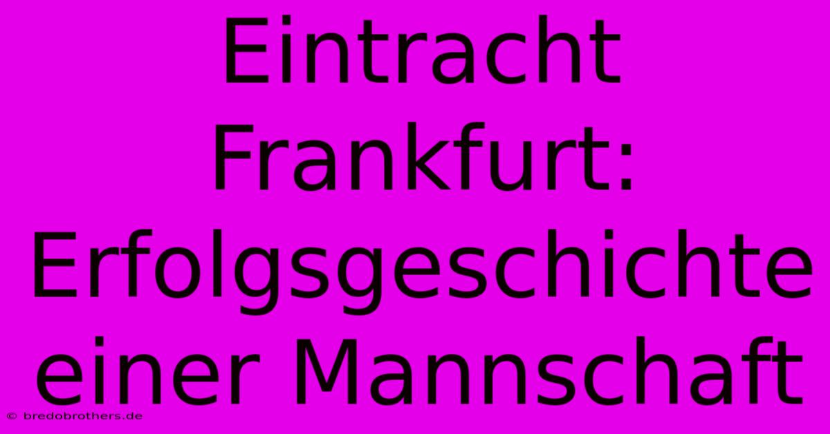 Eintracht Frankfurt:  Erfolgsgeschichte Einer Mannschaft