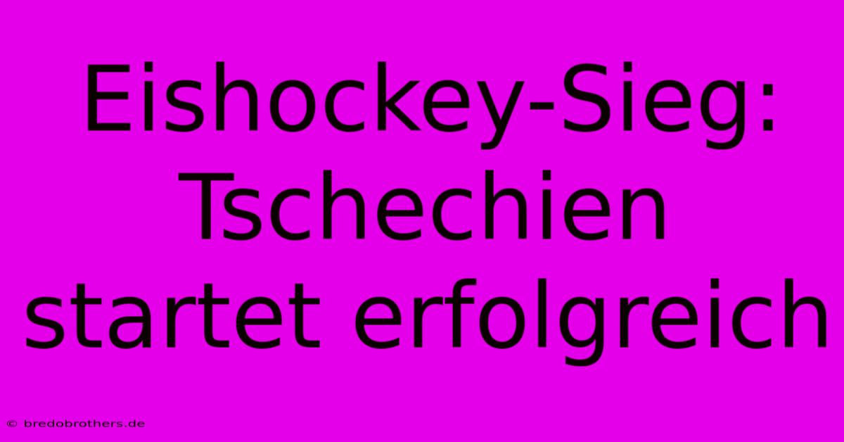 Eishockey-Sieg: Tschechien Startet Erfolgreich