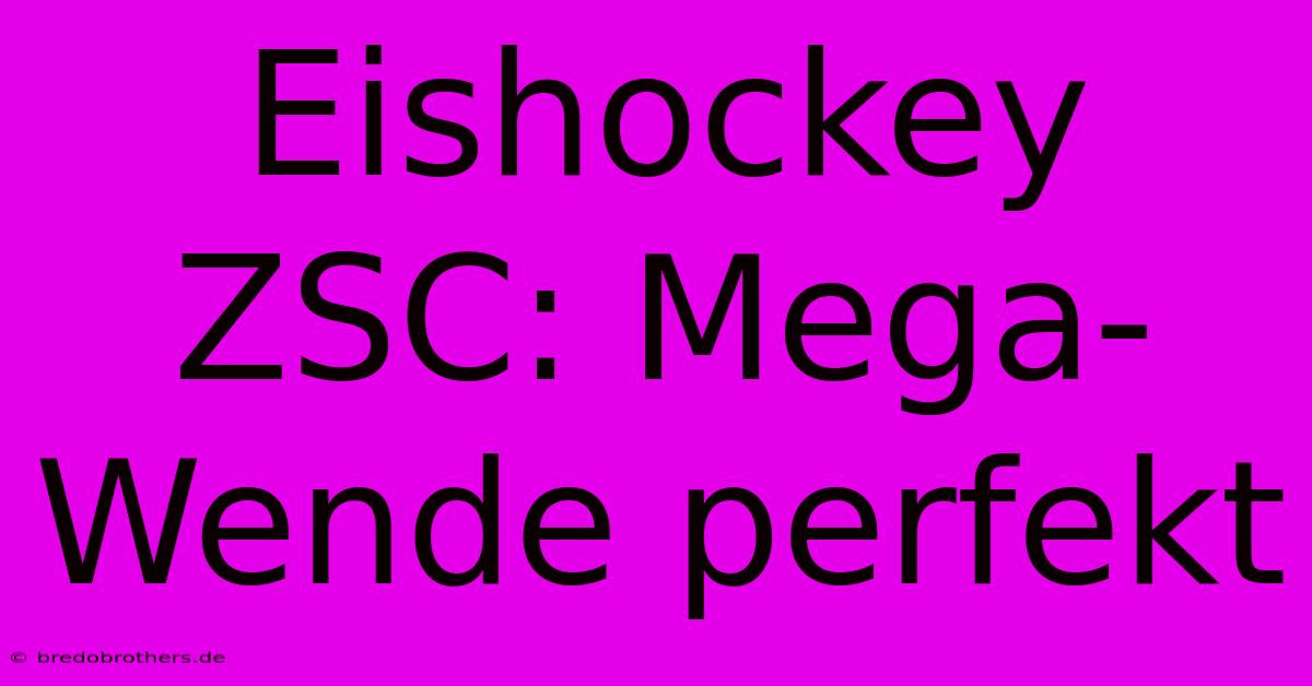 Eishockey ZSC: Mega-Wende Perfekt