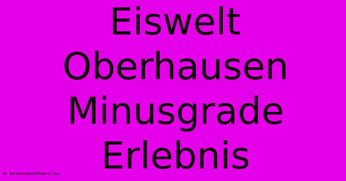 Eiswelt Oberhausen Minusgrade Erlebnis