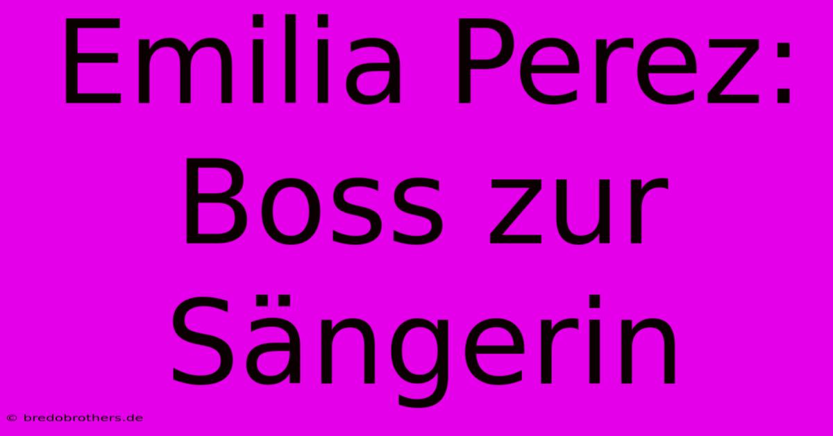 Emilia Perez: Boss Zur Sängerin