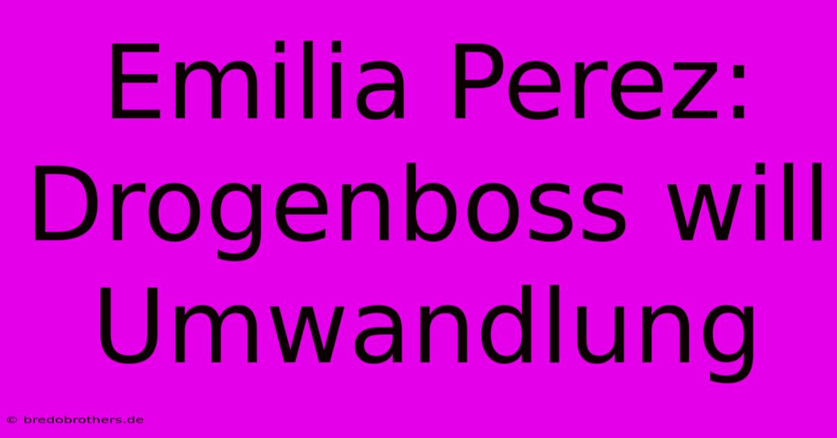 Emilia Perez: Drogenboss Will Umwandlung