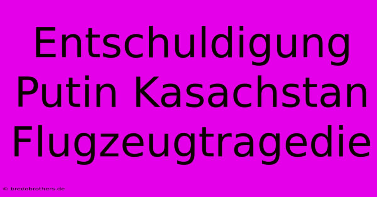 Entschuldigung Putin Kasachstan Flugzeugtragedie