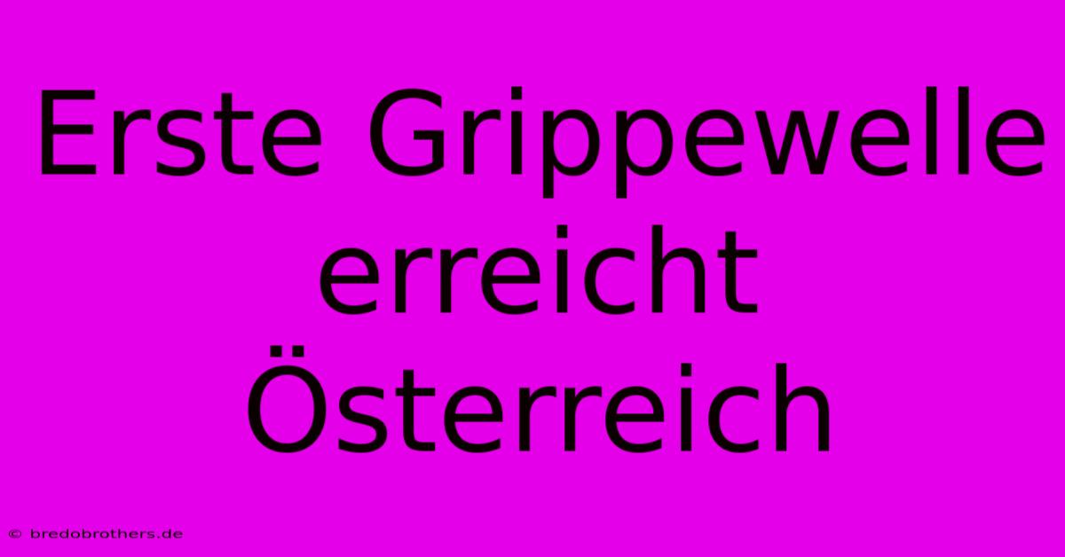 Erste Grippewelle Erreicht Österreich