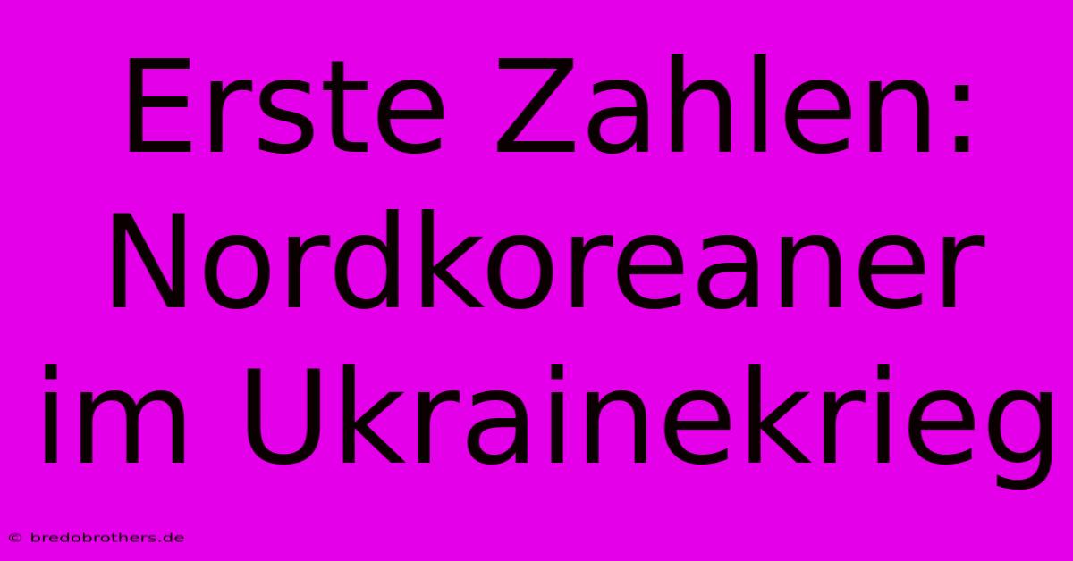 Erste Zahlen: Nordkoreaner Im Ukrainekrieg