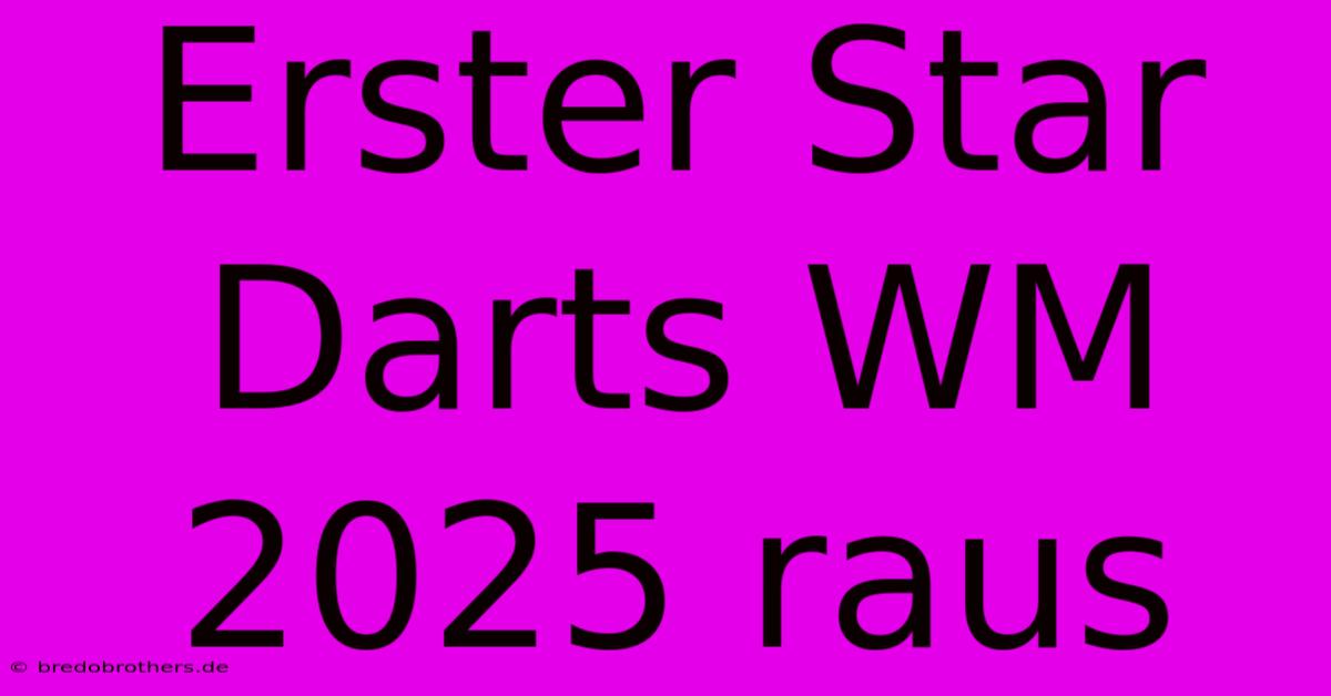 Erster Star Darts WM 2025 Raus