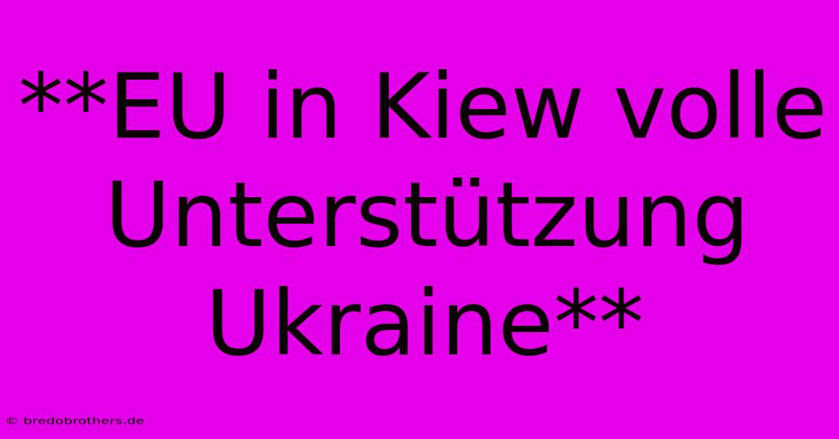 **EU In Kiew Volle Unterstützung Ukraine**