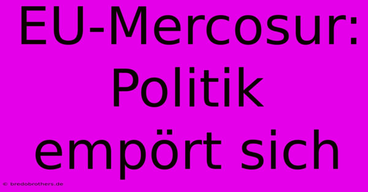 EU-Mercosur: Politik Empört Sich