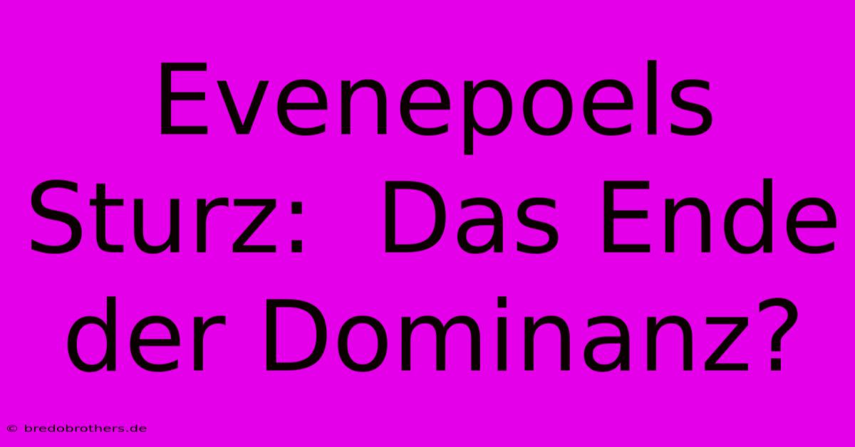 Evenepoels Sturz:  Das Ende Der Dominanz?