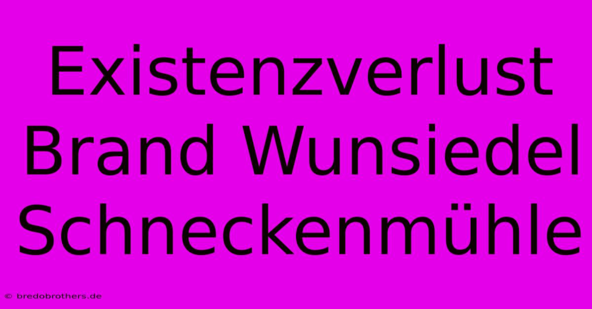 Existenzverlust Brand Wunsiedel Schneckenmühle