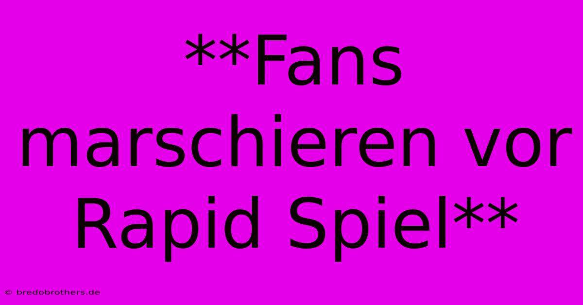 **Fans Marschieren Vor Rapid Spiel**