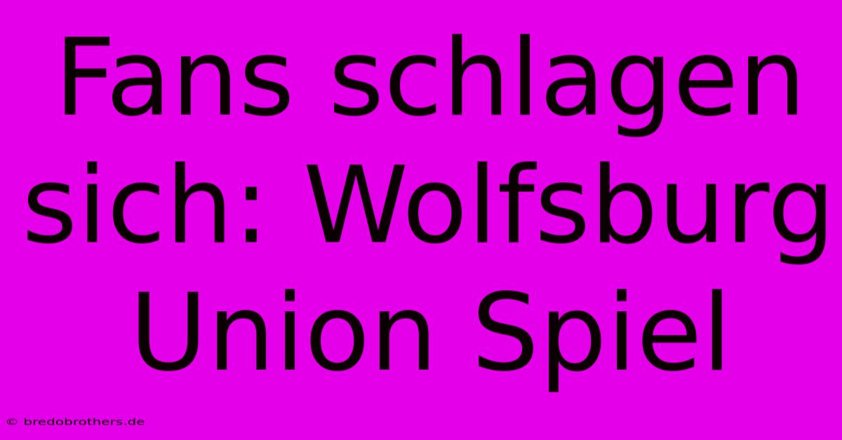 Fans Schlagen Sich: Wolfsburg Union Spiel