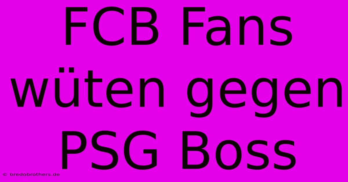 FCB Fans Wüten Gegen PSG Boss