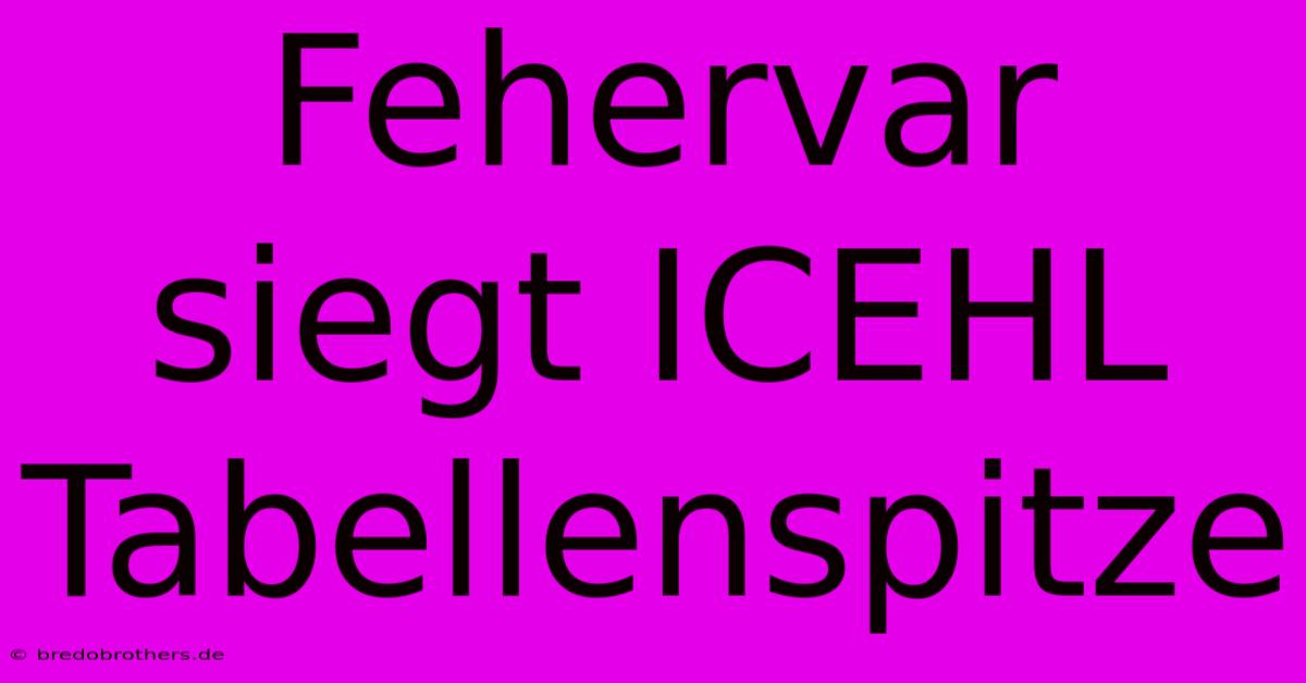 Fehervar Siegt ICEHL Tabellenspitze