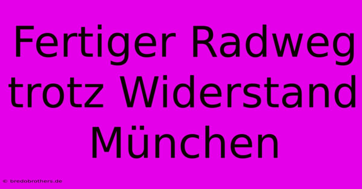 Fertiger Radweg Trotz Widerstand München