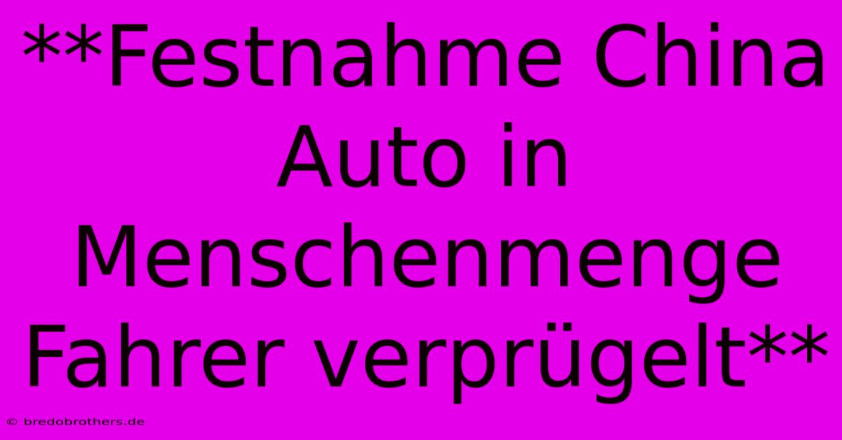 **Festnahme China Auto In Menschenmenge Fahrer Verprügelt**