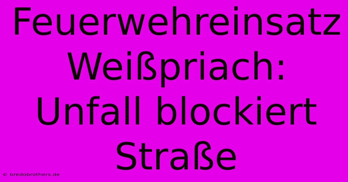 Feuerwehreinsatz Weißpriach: Unfall Blockiert Straße