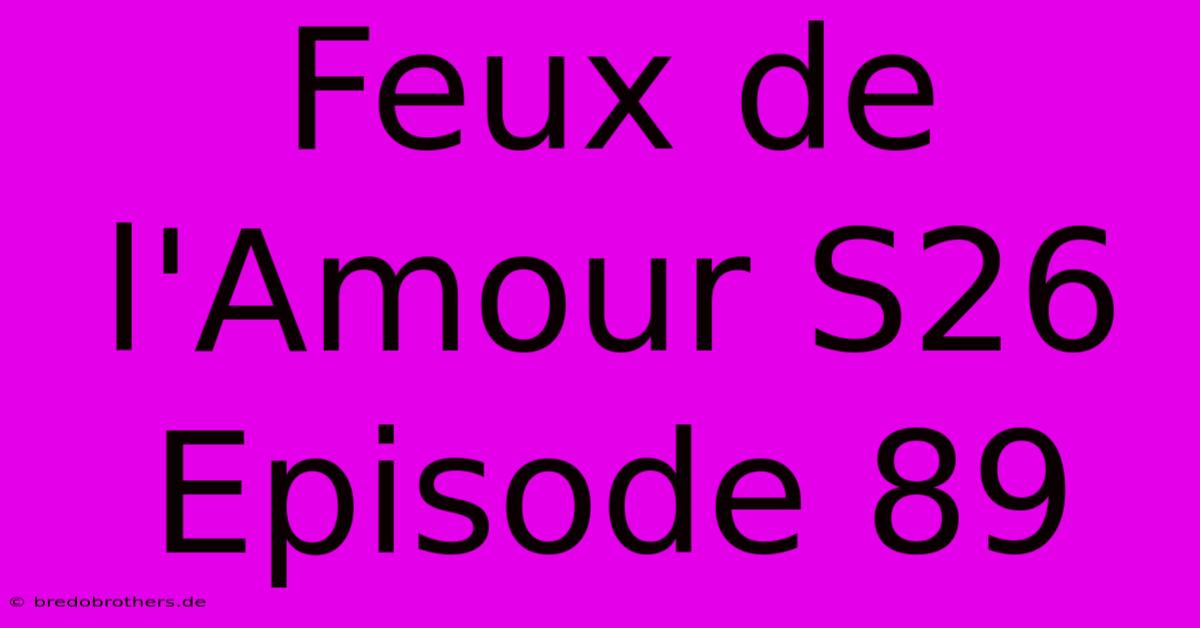 Feux De L'Amour S26 Episode 89