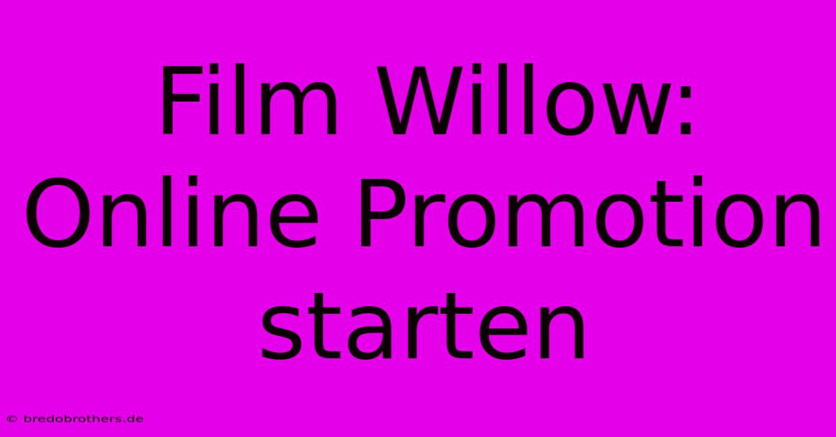 Film Willow: Online Promotion Starten