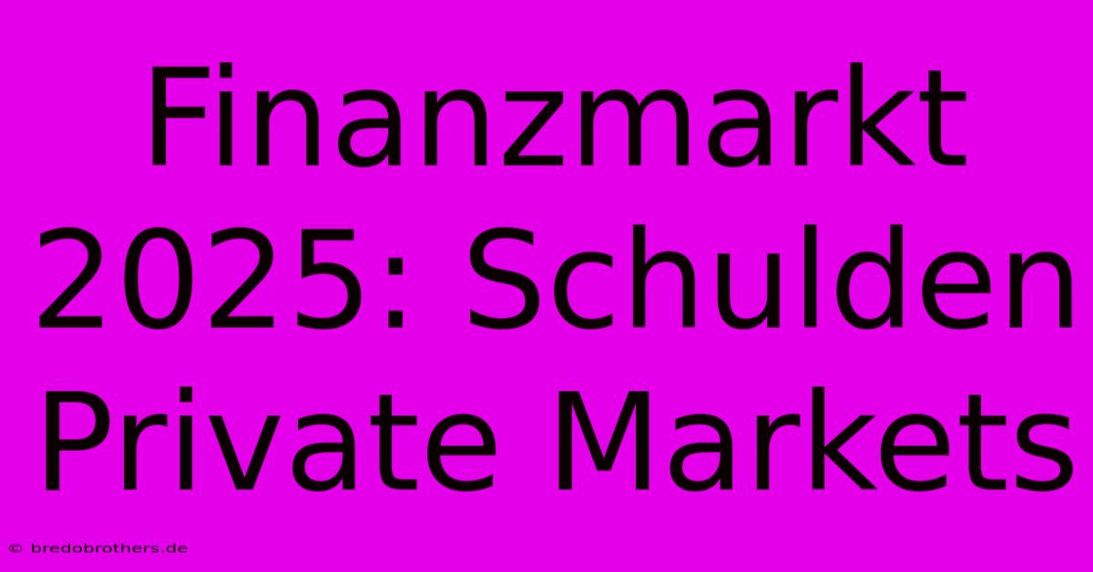 Finanzmarkt 2025: Schulden Private Markets