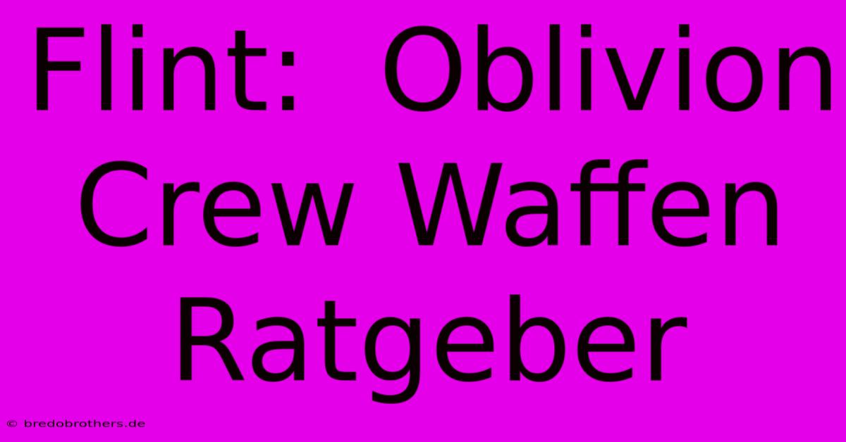 Flint:  Oblivion Crew Waffen Ratgeber