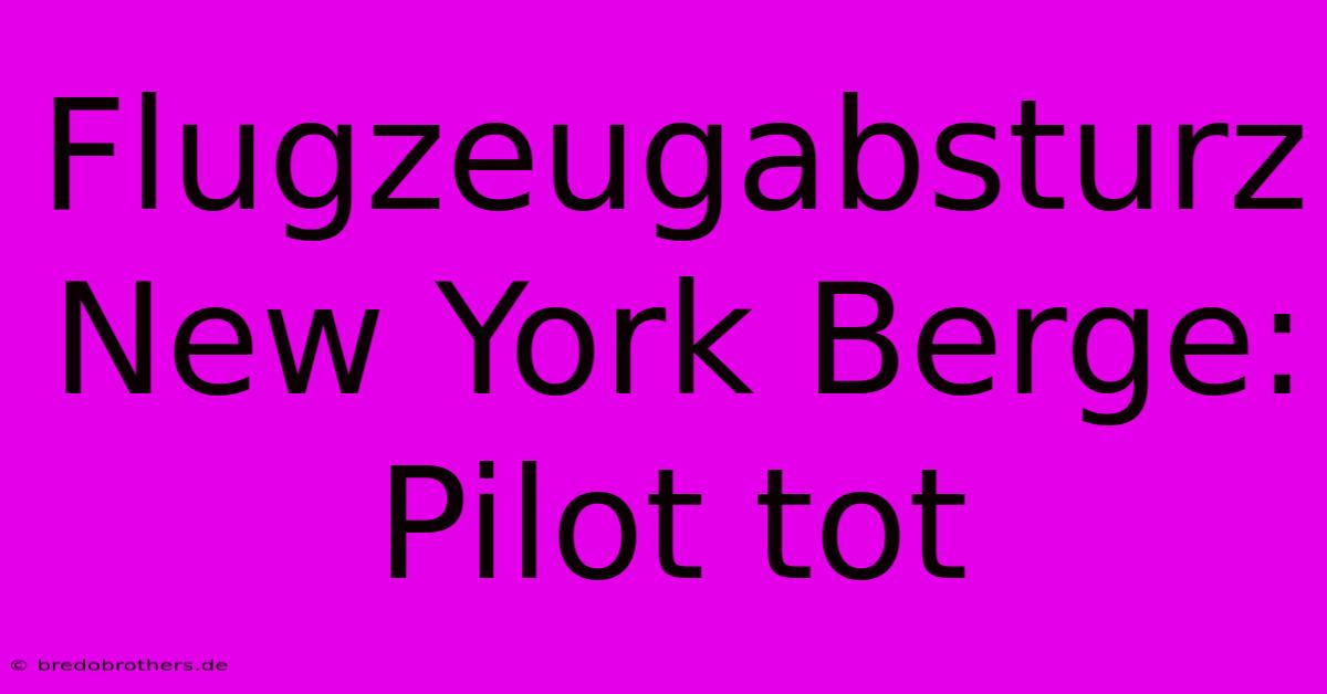 Flugzeugabsturz New York Berge: Pilot Tot