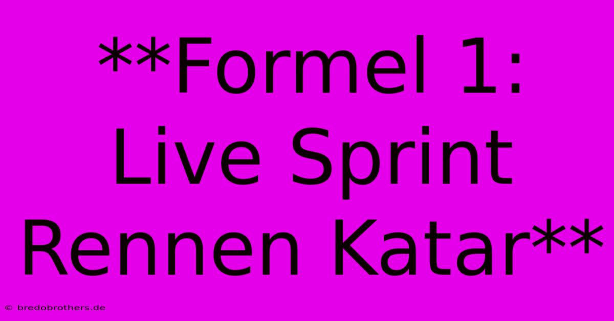 **Formel 1: Live Sprint Rennen Katar**