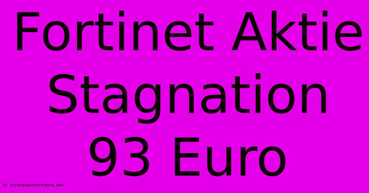 Fortinet Aktie Stagnation 93 Euro