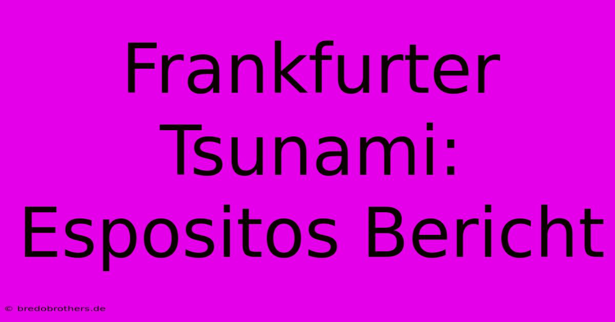 Frankfurter Tsunami: Espositos Bericht