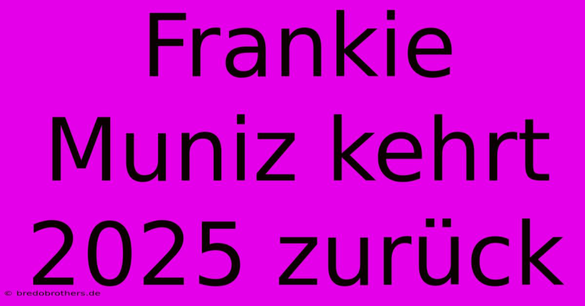 Frankie Muniz Kehrt 2025 Zurück