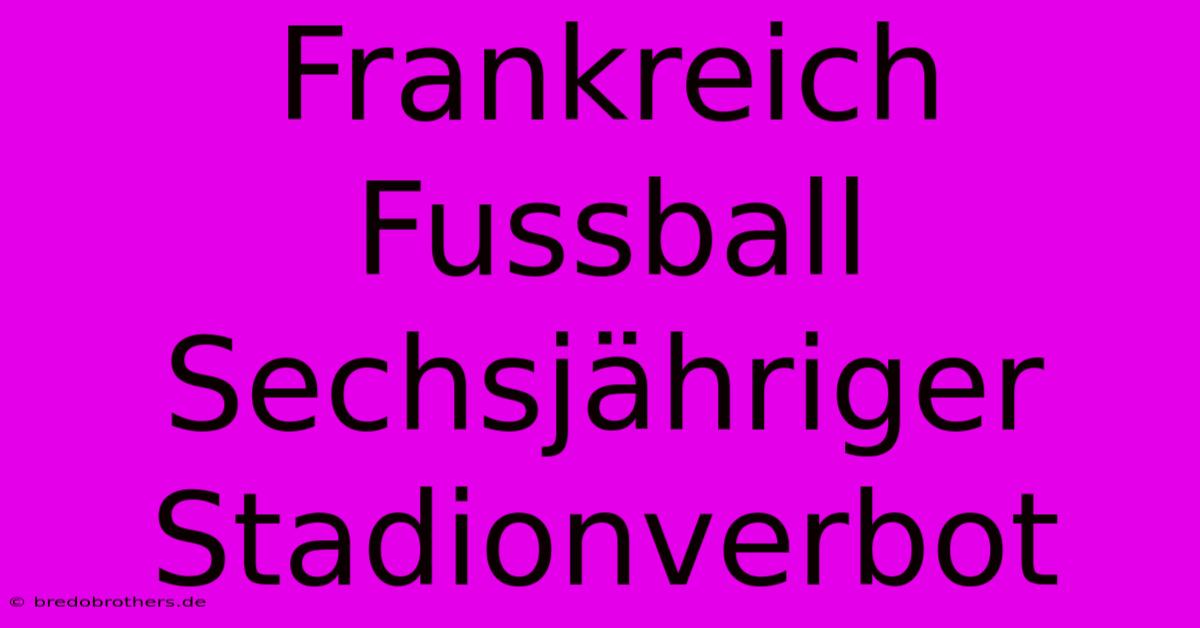 Frankreich Fussball Sechsjähriger Stadionverbot