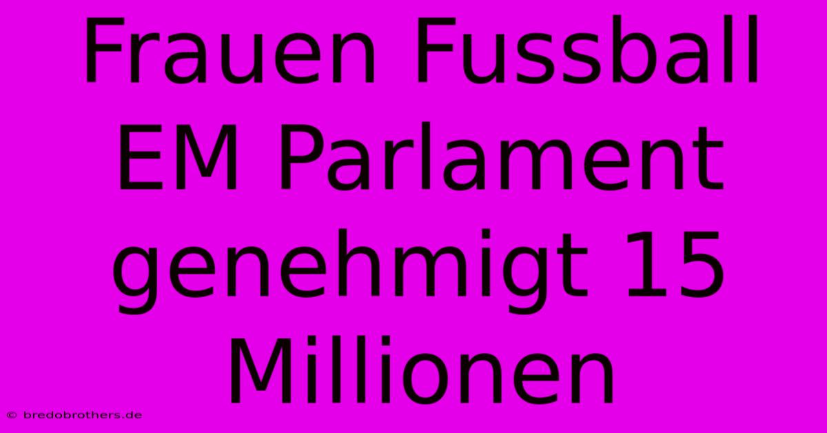 Frauen Fussball EM Parlament Genehmigt 15 Millionen