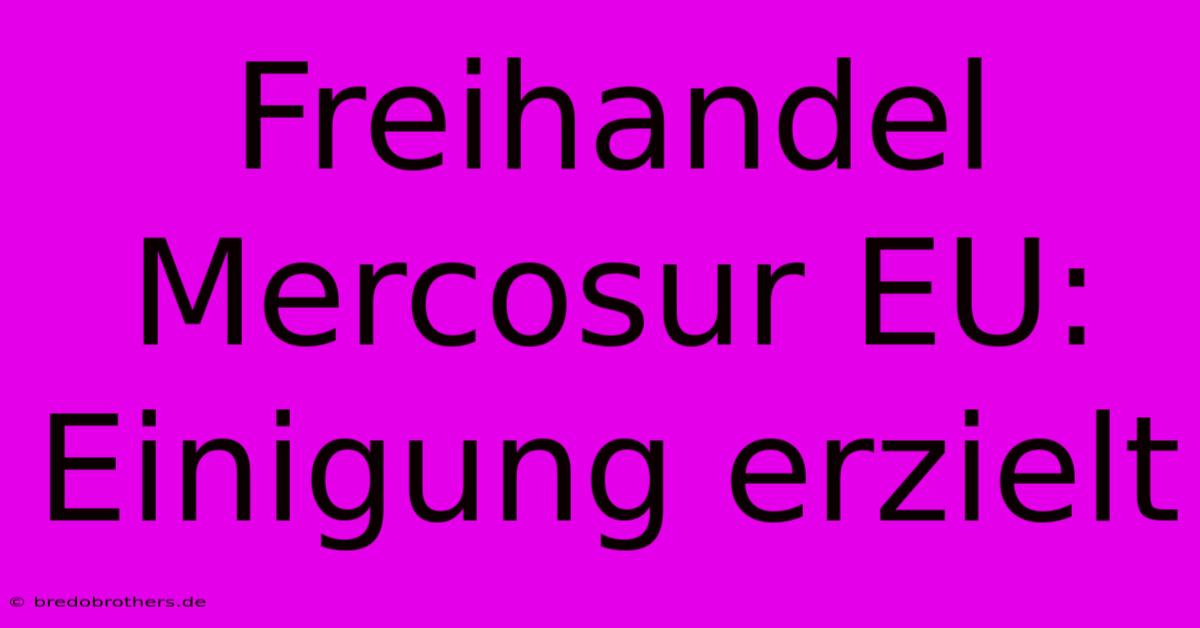 Freihandel Mercosur EU: Einigung Erzielt