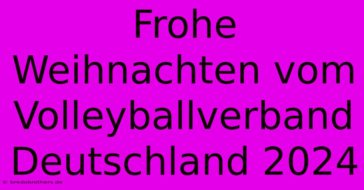 Frohe Weihnachten Vom Volleyballverband Deutschland 2024